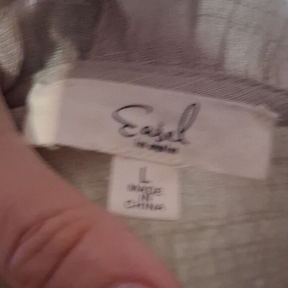 Easel Women's Cream Ruffled Light Jacket Duster Size Large - Picture 11 of 13